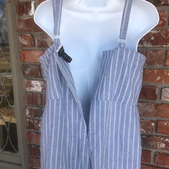 Ashley Stewart blue and white striped romper sz 12 - Picture 5 of 9
